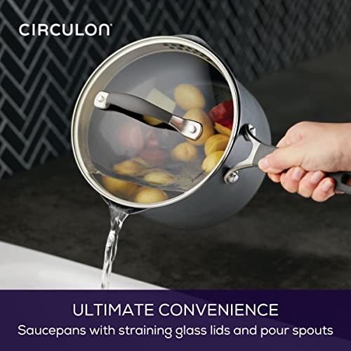 A1 Series Nonstick Straining Sauce Pan with Lid