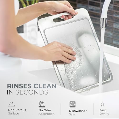 Stainless Steel Cutting Boards For Kitchen (3 Count)
