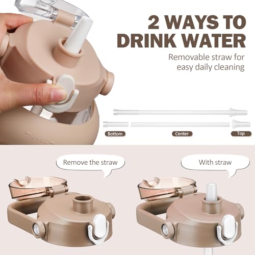 84oz Glass Water Bottle with Straw