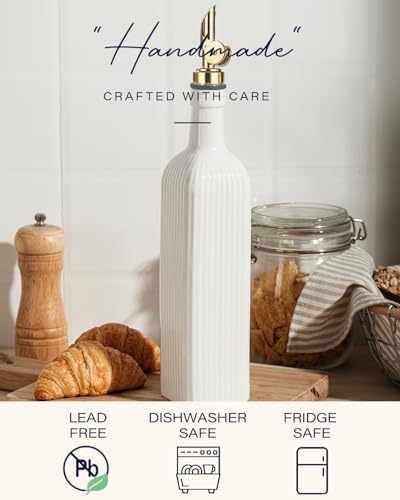 18 OZ Olive Oil Dispenser Bottle For Kithen with Golden Pourer