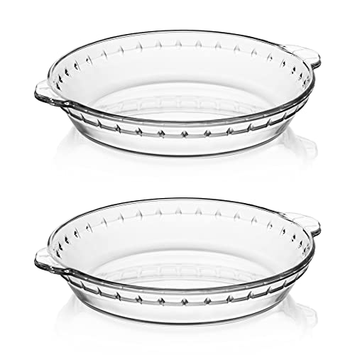 Sweejar Glass Pie Pan for Baking (2 Count)