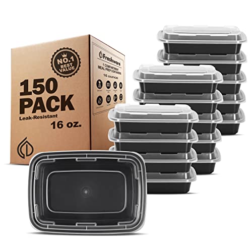 Meal Prep Containers 1 Compartment Food Storage Containers with Lids (150 Count)