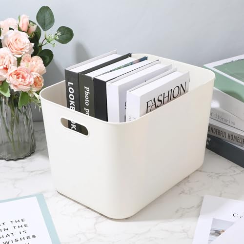 White Plastic Storage Bins (10 Count)