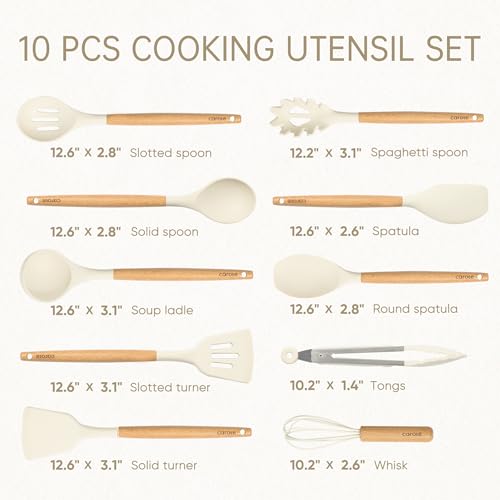 10 Piece Kitchen Utensils Set with Wood Cool (10 Count)