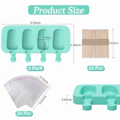 2 Pack Silicone Popsicles Molds (102 Count)