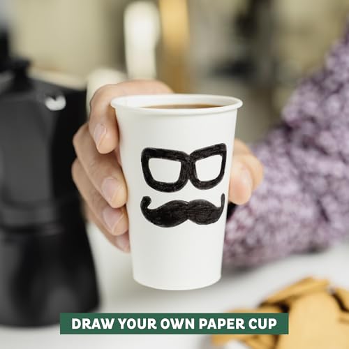 Coffee Cups 16 oz [300 Pack] Disposable Paper Cups for Hot or Iced Coffee Cup (300 Count)