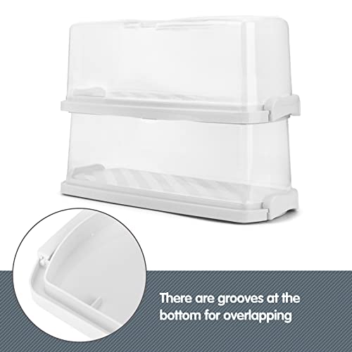 2 Pack Plastic Rectangular Bread Box with Clear Lid (2 Count)