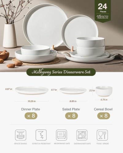 Milkyway 24 Piece Stoneware Dinnerware Set (24 Count)