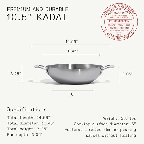 Cookware 10" Stainless Steel Kadai Pan