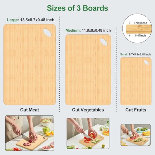 Wood Cutting Board Set of 3 (3 Count)