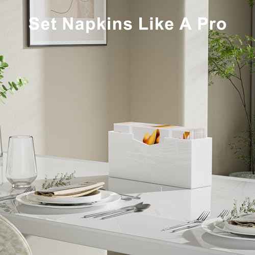 White Acrylic Guest Towel & Napkin Holder (2 Count)
