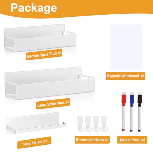 4 Pack Magnetic Spice Rack for Refrigerator