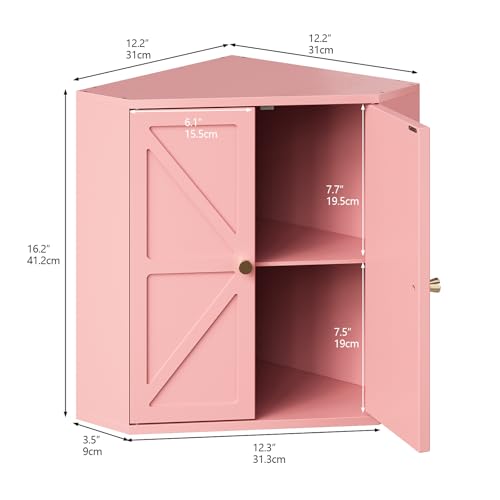 Corner Bread Box for Kitchen Counter Double Layer Bamboo Bread Storage Container Large Capacity Bread Storage Bin Farmhouse Breadbox Organizer
