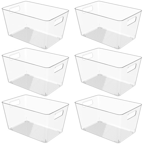 6 Pack Clear Plastic Storage Bins (6 Count)