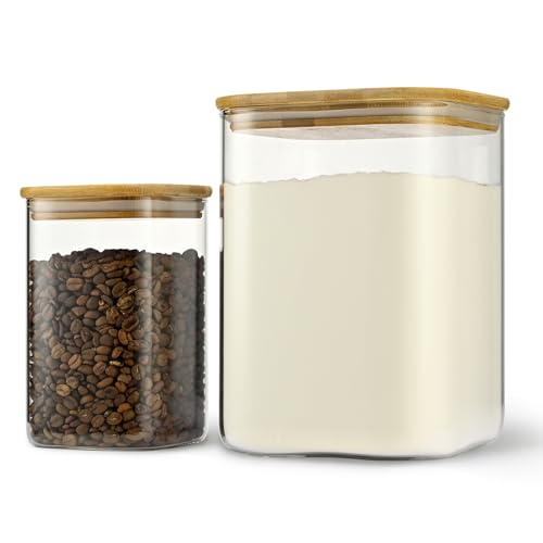 37oz 115oz Square Glass Storage Containers with Lids 2 (2 Count)