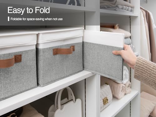 Fabric Storage Bins with Lids (3 Count)