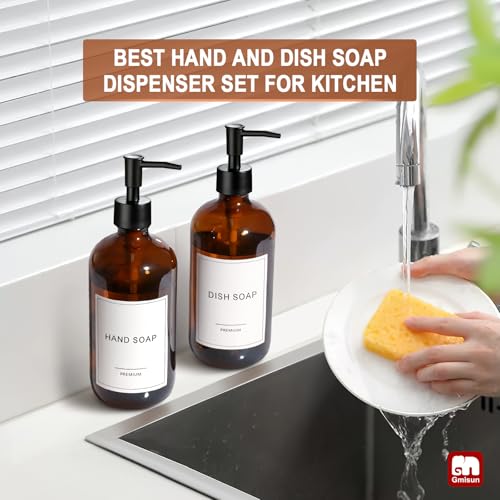 Amber Glass Soap Dispenser (2 Count)