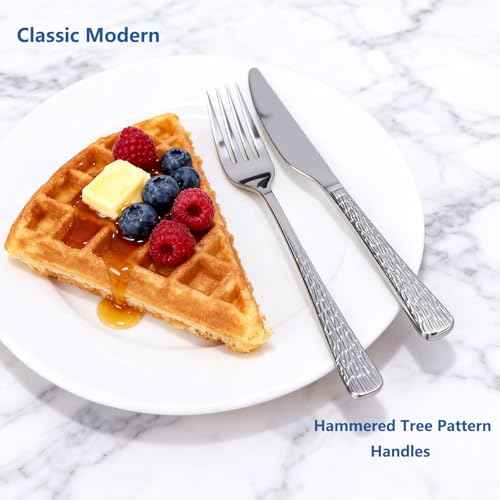60Piece Hammered Silverware Set (60 Count)
