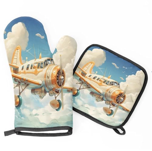Airplanes Oven Mitts and Pot Holders Sets (2 Count)