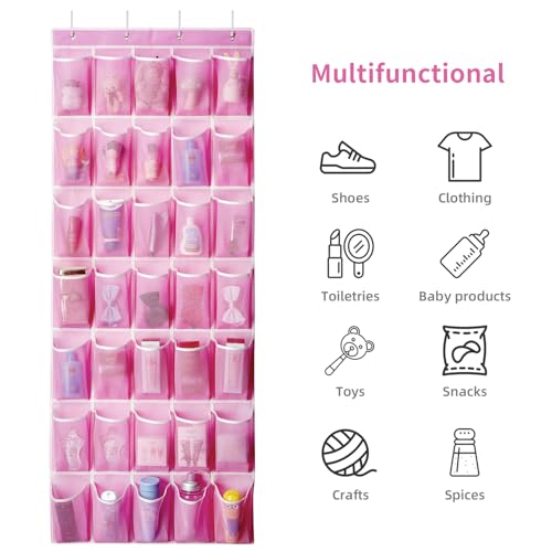 35 Pockets Over the Door Shoe Organizer