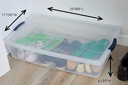 Cleverstore 42 Quart Stackable Plastic Storage Container Organizer Bin with Latching Lids for Garage (4 Count)