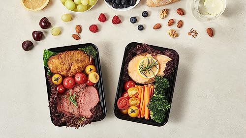 FULIGN 24 oz Meal Prep Containers With Lids Reusable 50 Pack Extra (50 Count)