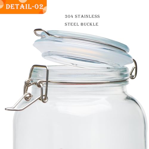 Large Glass Storage Containers with Airtight Lids 78oz 3 Pack (3 Count)