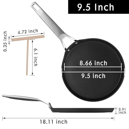 9.5 Inch Nonstick Crepe Pan with Spreader