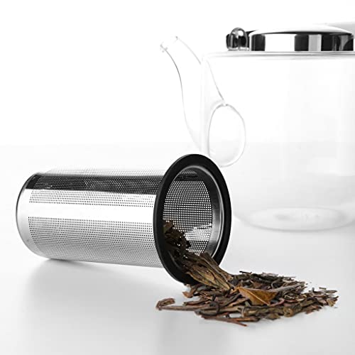 Viva Bjorn Borosilicate Glass Tea Pot for Stovetop with Loose Leaf Tea Infuser Mesh