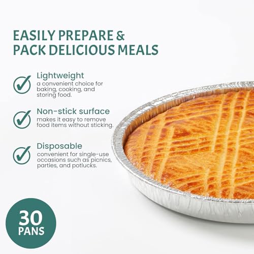 Round Aluminum Pans with Lids (30 Count)