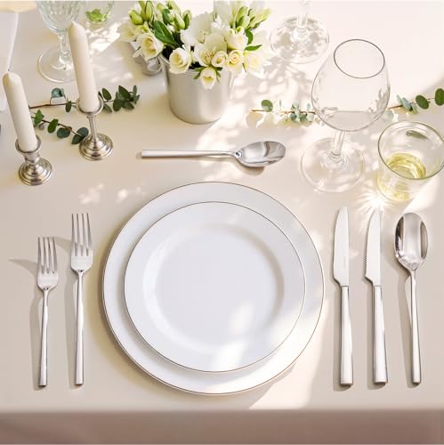 48 Piece Silverware Set with Steak Knives (48 Count)