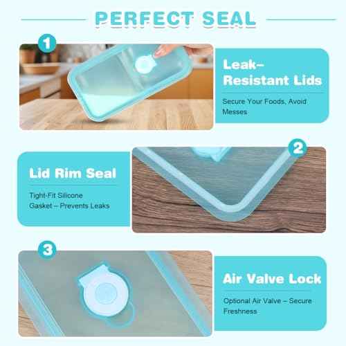 3 Pack Stainless Steel Snack Containers with Lids (3 Count)