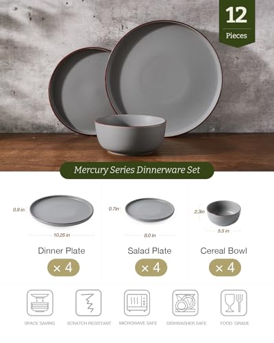 Mercury 12 Piece Stoneware Dinnerware Set (12 Count)