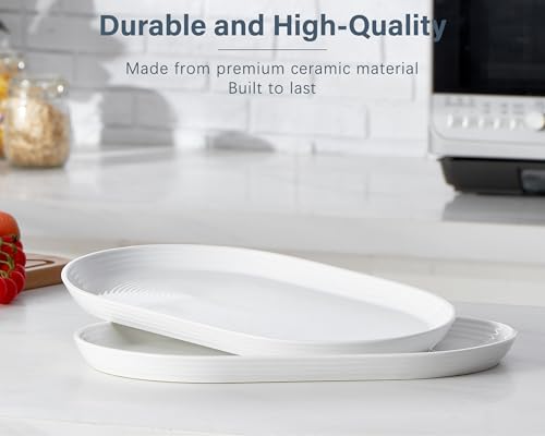 16 Inch Ceramic Serving Plates for Entertaining (2 Count)