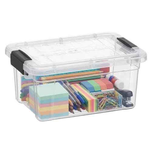 3.4 Quart Clear Plastic Storage Boxes with Lids