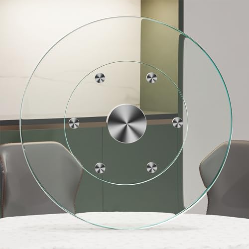 27" Large Lazy Susan for Dining Table Kitchen Glass Turntable with Aluminum Alloy Bearing