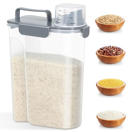 Airtight 10 Lbs Rice Storage Container Pet Dog Cat Food Holder 5 Lbs