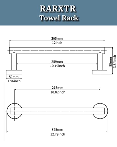 12 Inches Brushed Towel Bar for Bathroom Kitchen Hand Towel Holder Dish Cloths Hanger SUS304 Stainless Steel RUSTPROOF Wall Mount