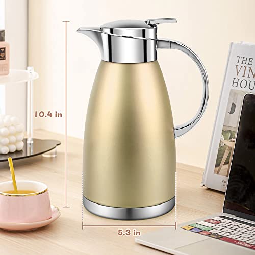 61oz Coffee Carafe Airpot Insulated Coffee Urn Stainless Steel Vacuum Thermal Pot Flask Dispenser for Coffee