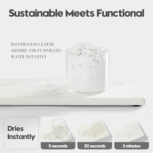 2PCS Water Absorbing Stone Drying Tray for Kitchen Counter & Bathroom Sink (2 Count)