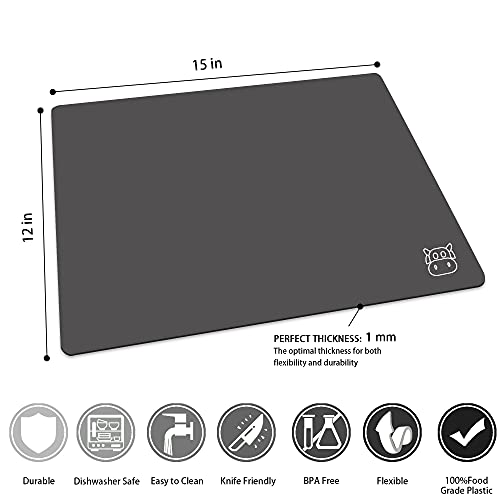 Flexible Plastic Cutting Board Set of 5 Gradient Color (5 Count)