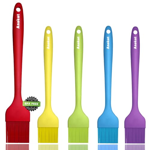 5 Pack Silicone Basting Pastry Brushes