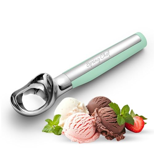 Heavy Duty Metal Ice Cream Scoop with Soft Grip Handle