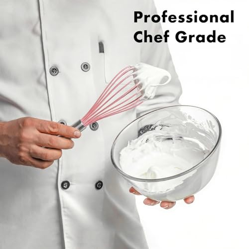 10 Inch Pink Silicone Whisk