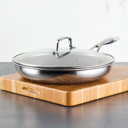 C1 Series Clad Stainless Steel with ScratchDefense Technology Cookware Nonstick Induction Frying Pan