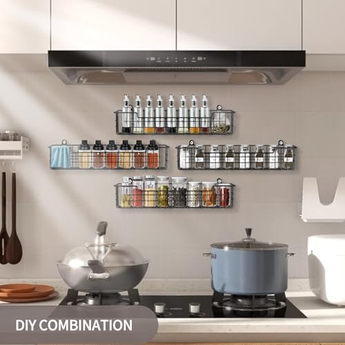 Spice Rack Organizer Wall Mount (4 Count)