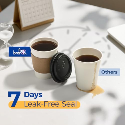 500 Pack 12 oz Disposable Coffee Cups with Lids (500 Count)