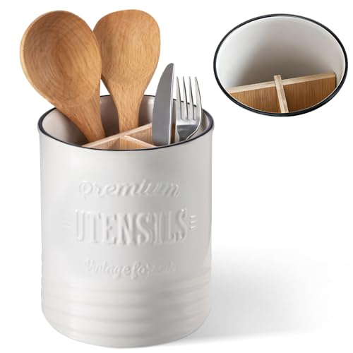 7.2" Large Ceramic Utensil Holder for Kitchen Counter