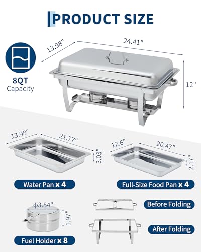 Chafing Dishes for Buffet 4 Pack