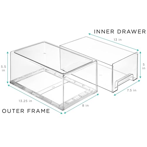 Clear Storage Drawers for Refrigerator (4 Count)